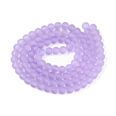 Baking Paint Transparent Glass Bead Strands GLAA-S031-8mm-25-1