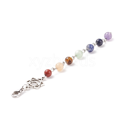Natural Gemstone Link Pendant Decoration Sets HJEW-JM00692-1