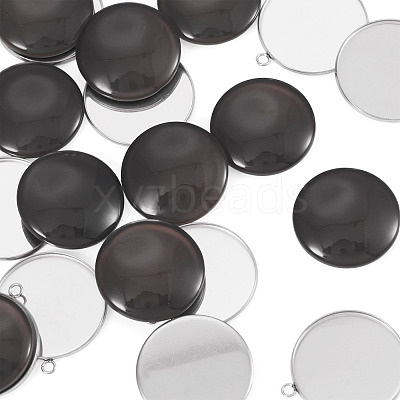 10Pcs 304 Stainless Steel Pendant Cabochon Settings DIY-TA0015-76A-1