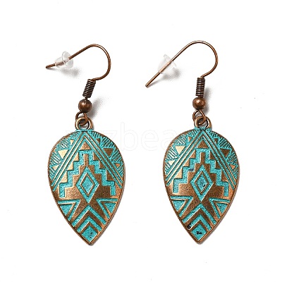 3 Pairs 3 Style Teardrop & Twist Rhombus & Coconut Tree Alloy Dangle Earrings Set EJEW-G330-02R-1
