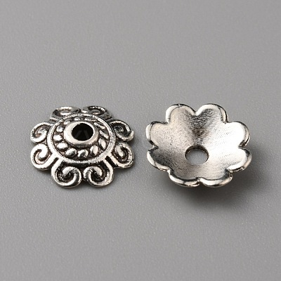 Tibetan Style Alloy Bead Caps FIND-WH0116-06B-AS-1