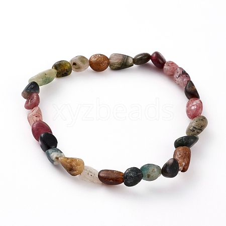 Natural Tourmaline Beads Stretch Bracelets BJEW-JB05879-03-1