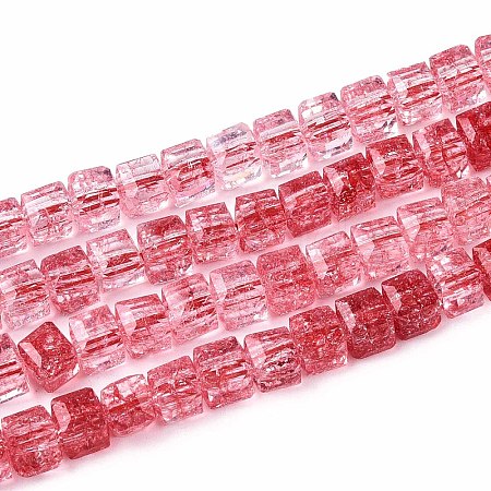 Crackle Transparent Glass Beads Strands GLAA-N062-6mm-09-1