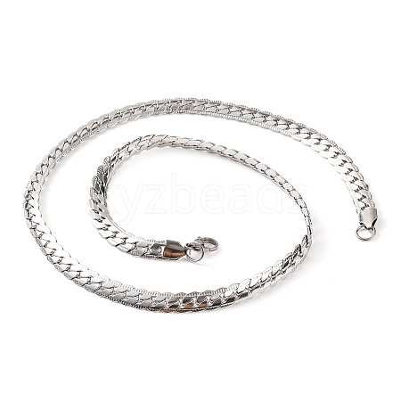 Non-Tarnish 304 Stainless Steel Twist Chain Necklaces for Women NJEW-G140-08A-P-1