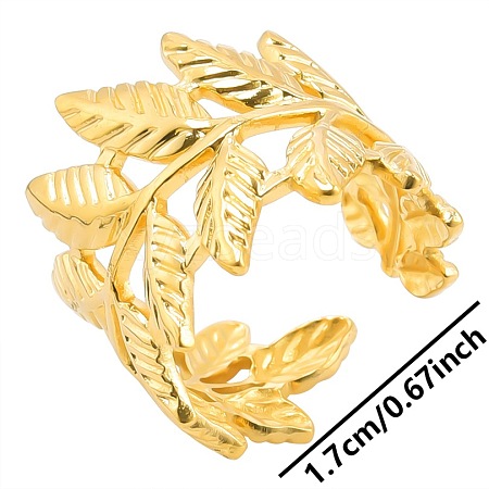 Vintage Stainless Steel Leaf Couple Rings JK2382-2-1