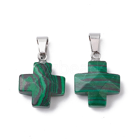 Synthetic Malachite Pendants G-K359-02P-04-1