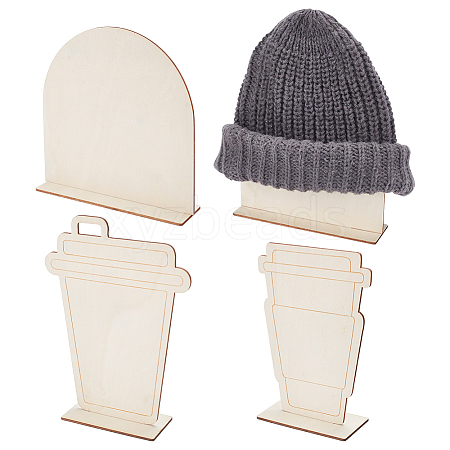 Wood Display Coffee Cup Carton Display Stand ODIS-WH0061-49-1