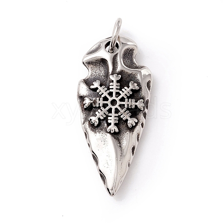 Tibetan Style 304 Stainless Steel Pendants STAS-P305-60AS-1