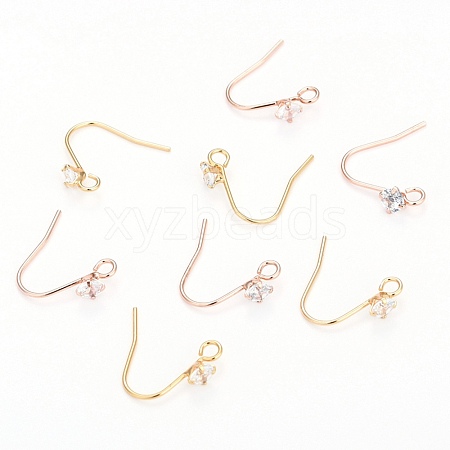 Brass Earring Hooks KK-I681-14-1