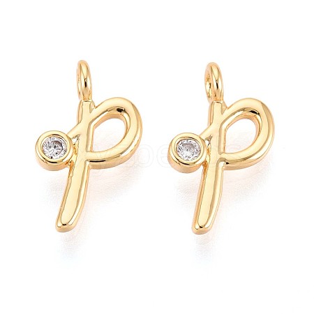Brass Micro Pave Cubic Zirconia Charms KK-N263-97G-P-1