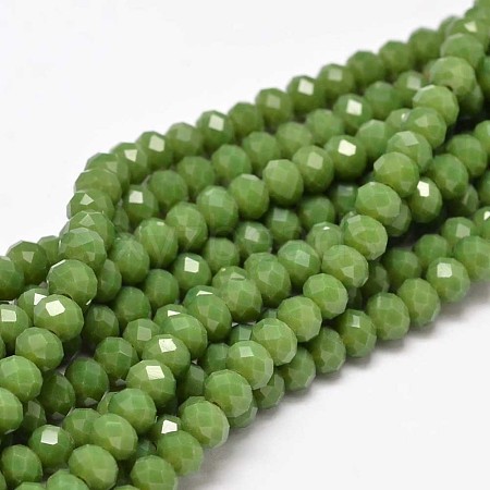 Faceted Rondelle Glass Beads Strands X-GLAA-I033-6mm-22-1