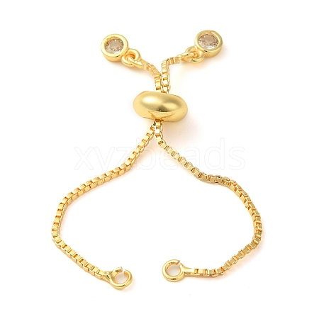 Rack Plating Adjustable Brass Box Chain Slider Bracelet Making KK-M285-03G-1