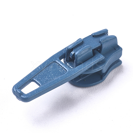 Spray Painted Alloy Replacement Zipper Sliders PALLOY-WH0067-97C-1