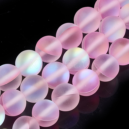 Synthetic Moonstone Beads Strands G-S283-08-10mm-1