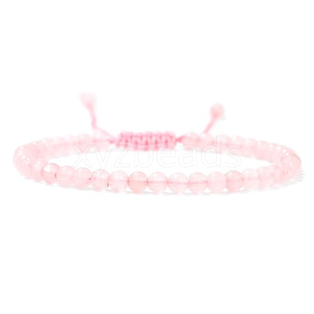 Adjustable Women's Rose Quartz Beaded Bracelet CN3407-48-1