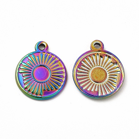 Ion Plating(IP) 304 Stainless Steel Pendant Cabochon Settings STAS-F290-18MC-1