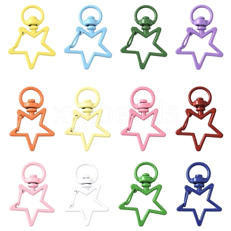 30Pcs Spray Painted Eco-Friendly Alloy Swivel Snap Hooks Clasps FIND-YW0008-98-1