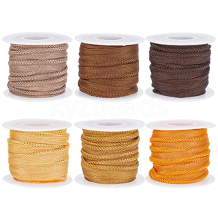 BENECREAT 30 Yards 6 Colors Polyester Twisted Lip Cord Trim OCOR-BC0006-27A-1