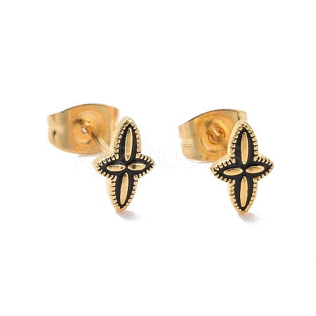 Enamel Star Stud Earrings with 316L Surgical Stainless Steel Pins EJEW-P204-01G-05-1