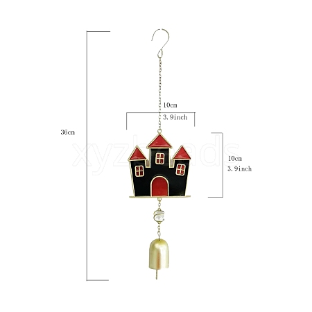 Halloween Castle Alloy & Iron & Eanmel Wind Chime PW-WG3109F-02-1