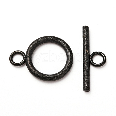 304 Stainless Steel Textured Toggle Clasps STAS-A048-01EB-1