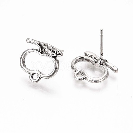 Alloy Stud Earring Findings PALLOY-ZX030-17AS-RS-1
