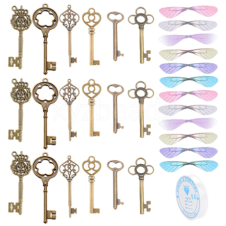 SUNNYCLUE Skeleton Key Charm DIY Jewelry Making Kit for Crafts Gifts DIY-SC0017-38-1