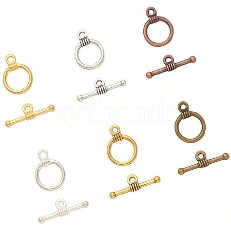 Tibetan Style Toggle Clasps TIBEP-PH0004-67-1