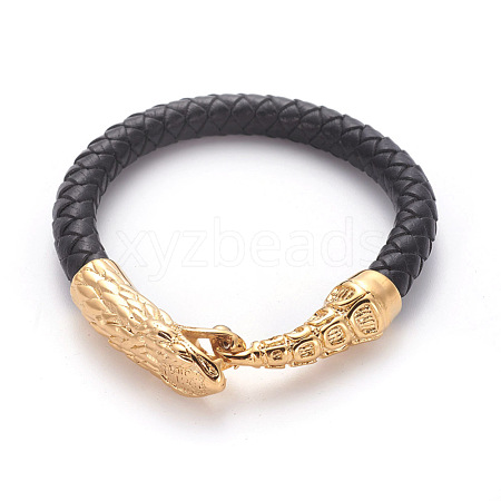 Retro Leather Cord Bracelets BJEW-L642-33G-1