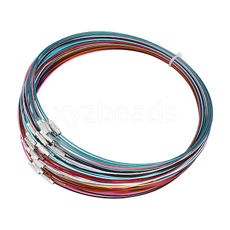 Unicraftale 60Pcs 12 Colors  Stainless Steel Wire Necklace Cord DIY Jewelry Making TWIR-UN0001-10-1