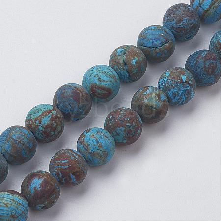 Natural Chrysocolla Round Bead Strands G-G969-4mm-1