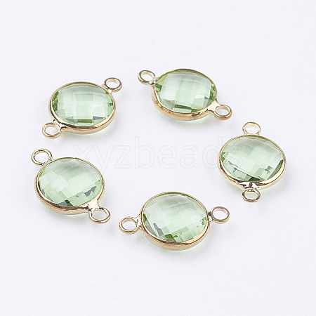 Golden Tone Brass Glass Links connectors GLAA-M004-A-23G-1