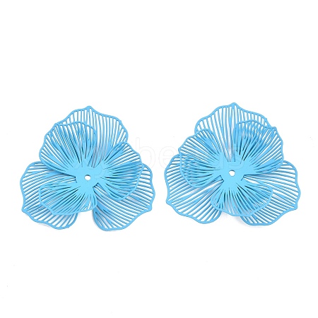 Spray Painted Iron Bead Caps IFIN-Z004-02C-1