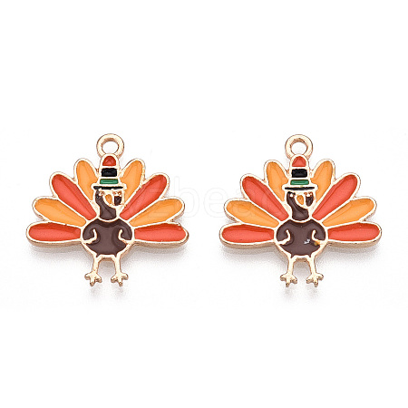 Thanksgiving Day Alloy Enamel Pendants X-ENAM-D060-03F-KCG-1