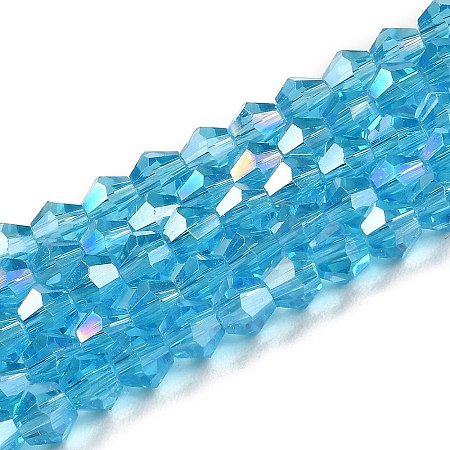 Transparent Electroplate Glass Beads Strands LS-GLAA-F029-3mm-A19-1