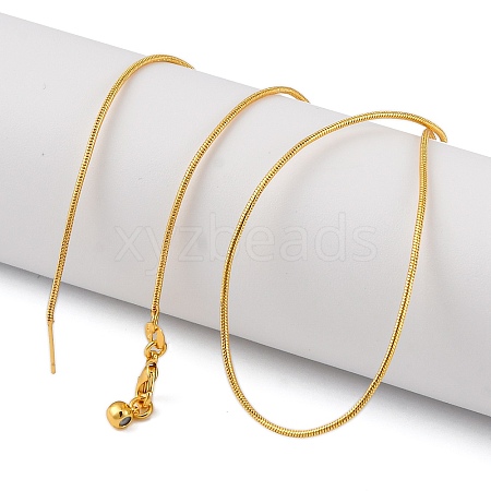 1mm Rack Plating Brass Snake Chain Adjustable Slider Necklaces for Women Men MAK-L044-38G-1