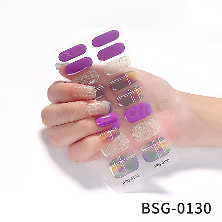 Nail Art Full Cover Nail Stickers MRMJ-YWC0001-BSG-0130-1