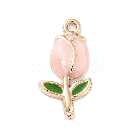 Golden Plated Alloy Enamel Pendants ENAM-L047-01G-01-1