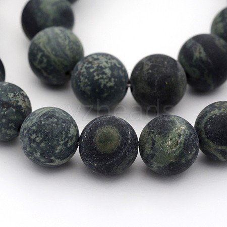 Frosted Natural Kambaba Jasper Beads Strands X-G-M272-13-8mm-1