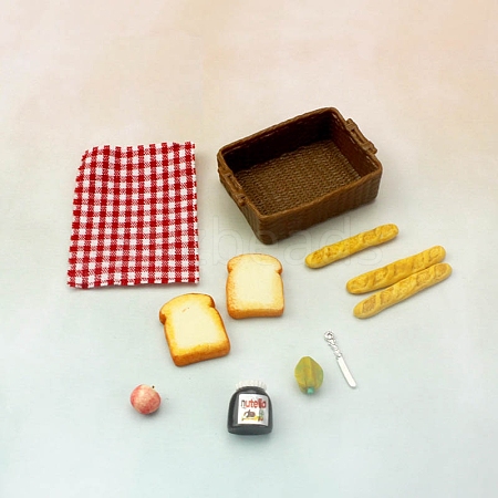 Dollhouse Toy Model Miniature Food Play Mini Bread Basket PW-WG33865-01-1