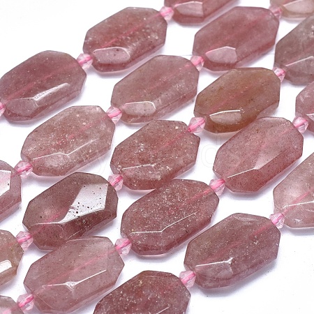 Natural Strawberry Quartz Beads Strands G-O179-F10-1