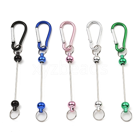 5Pcs 5 Colors Aluminum Climbing Carabiners AJEW-YW0001-21-1