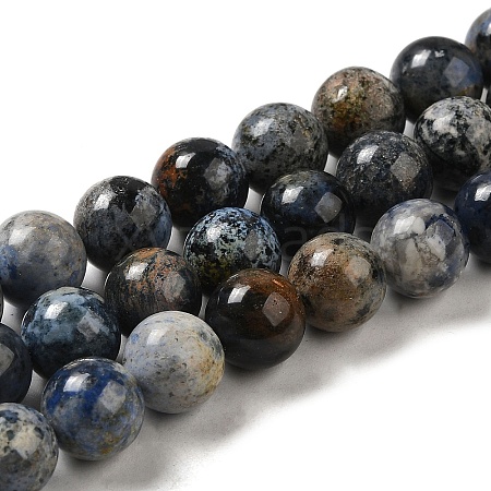 Natural Dumortierite Quartz Beads Strands G-H298-A06-04-1