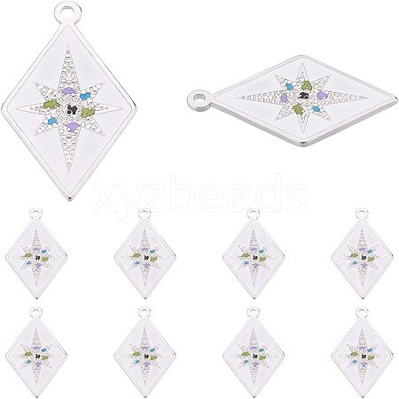 10Pcs 304 Stainless Steel Pendants STAS-NB0001-28-1