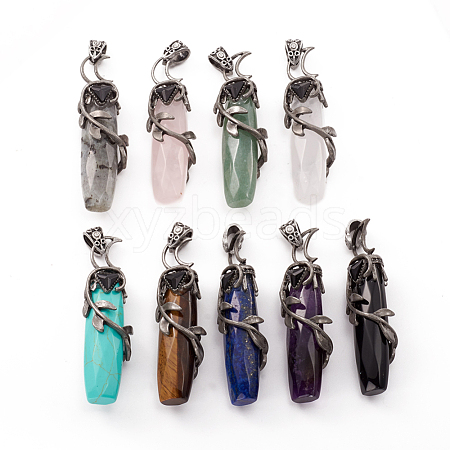 Natural & Synthetic Mixed Gemstone Big Pendants G-I278-07-1