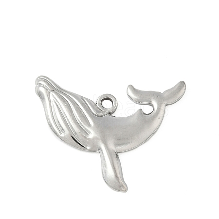 304 Stainless Steel Whale Pendants STAS-S186-05B-P-1