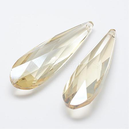 Faceted Teardrop Glass Pendants GLAA-O008-E03-1