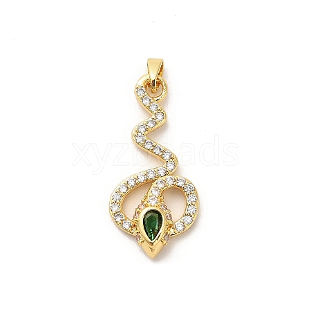 Brass Micro Pave Cubic Zirconia Pendants KK-C108-01E-G-1