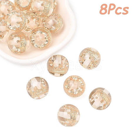 8Pcs Transparent Resin Beads RESI-YW0005-96B-1