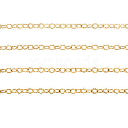 Brass Flat Oval Cable Chains CHC-CJ0001-12A-1